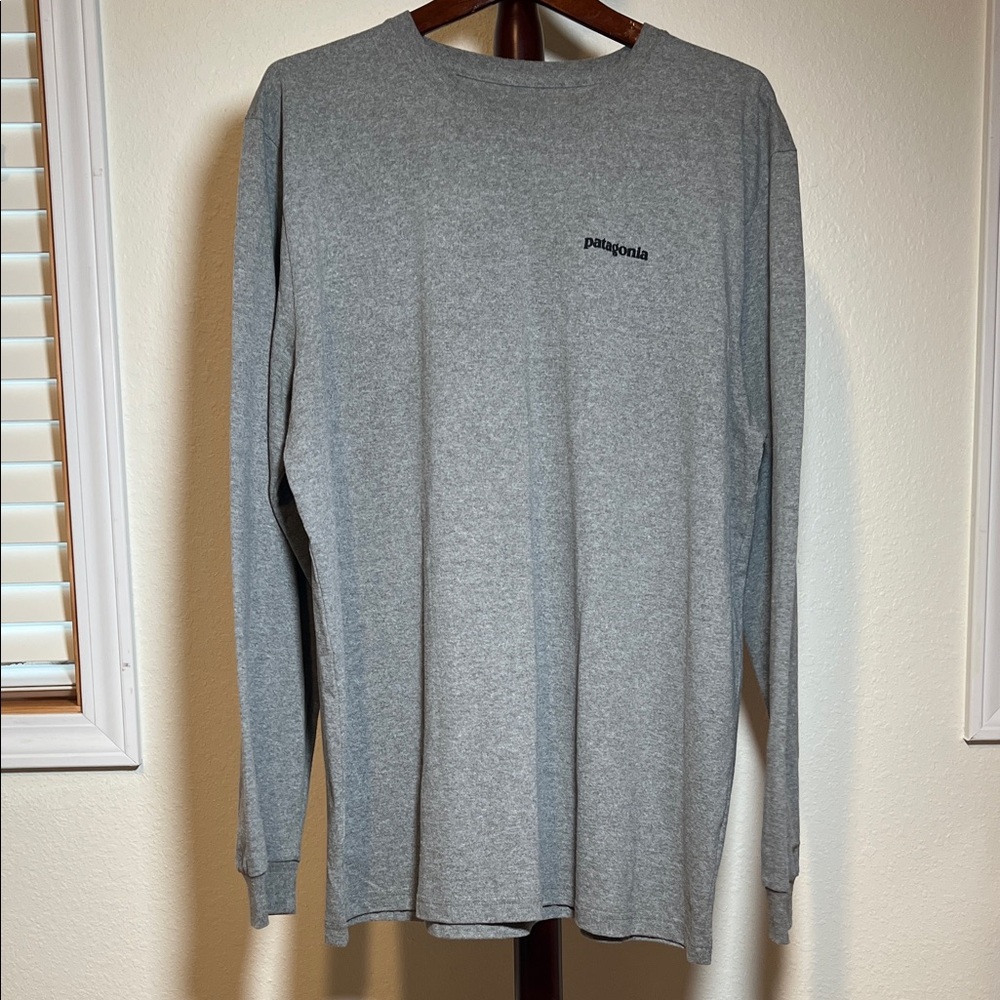 Patagonia Gray Long Sleeve Logo Tee